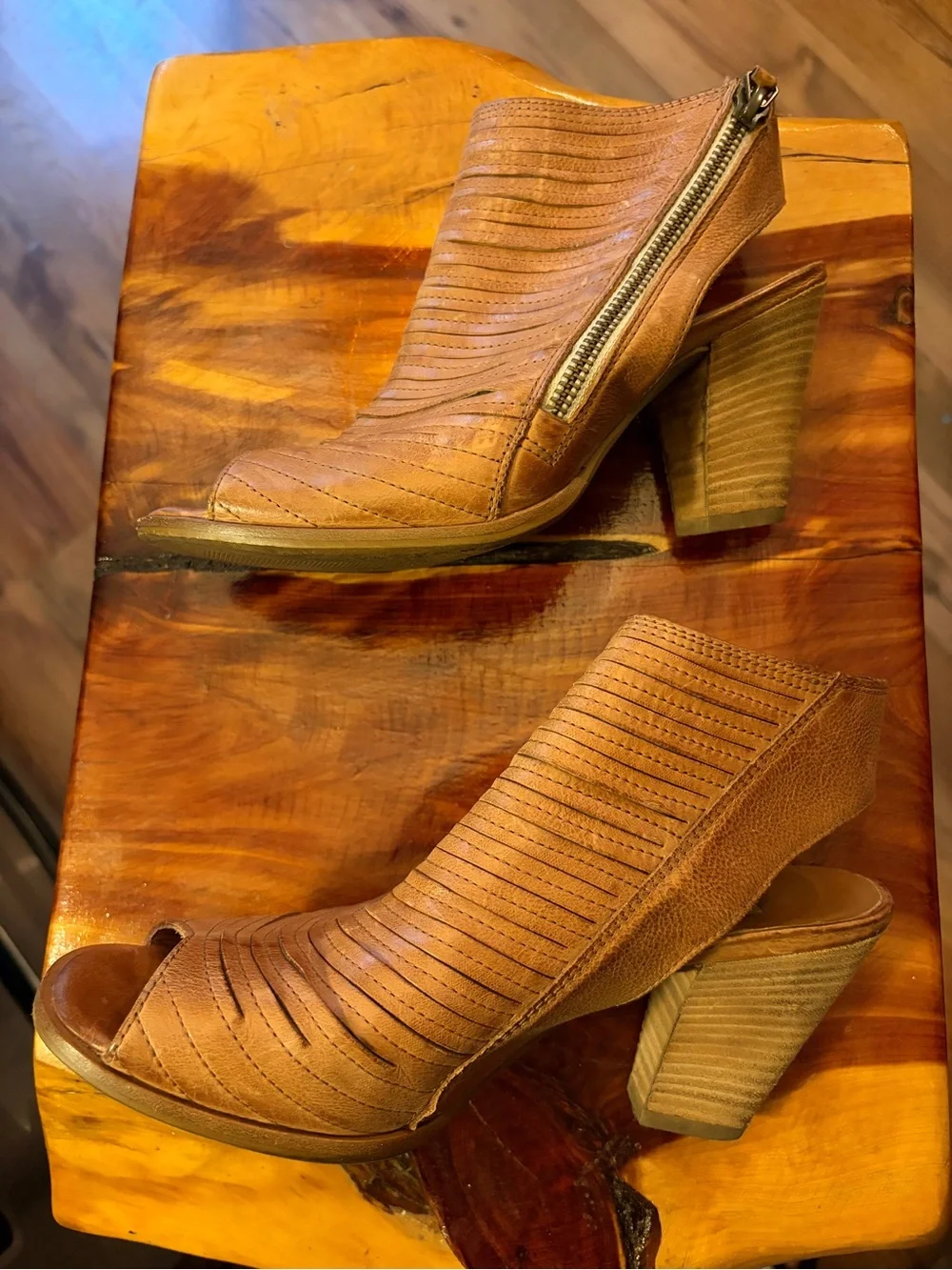 Paul Green Cayanne Peep Toe Sandal Cognac 4.5 US 7
